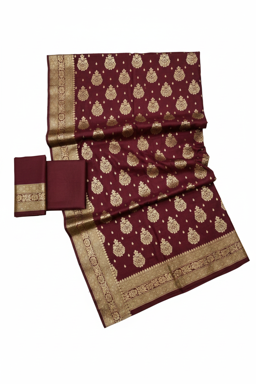 Banarasi Silk Saree Flat Lay