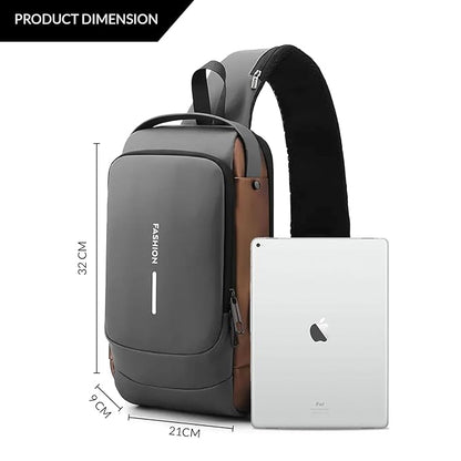 BHUSHANBAZAR Sling Bag with USB Charging Port | Waterproof Crossbody Bag for Men & Women | Travel, College & Daily Use