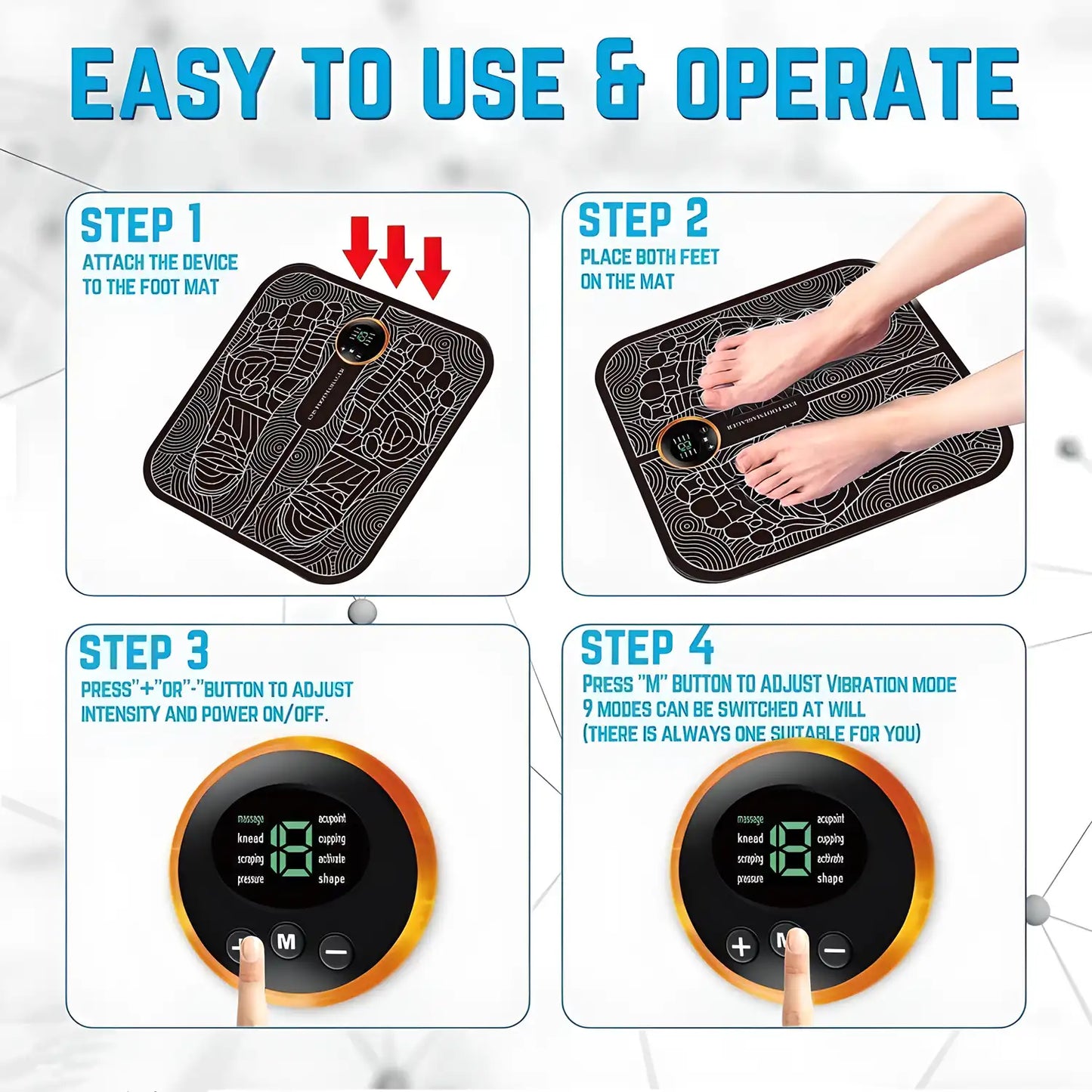 Wireless Electric EMS Foot Massager | Pain Relief & Relaxation | Rechargeable | BhushanBazar