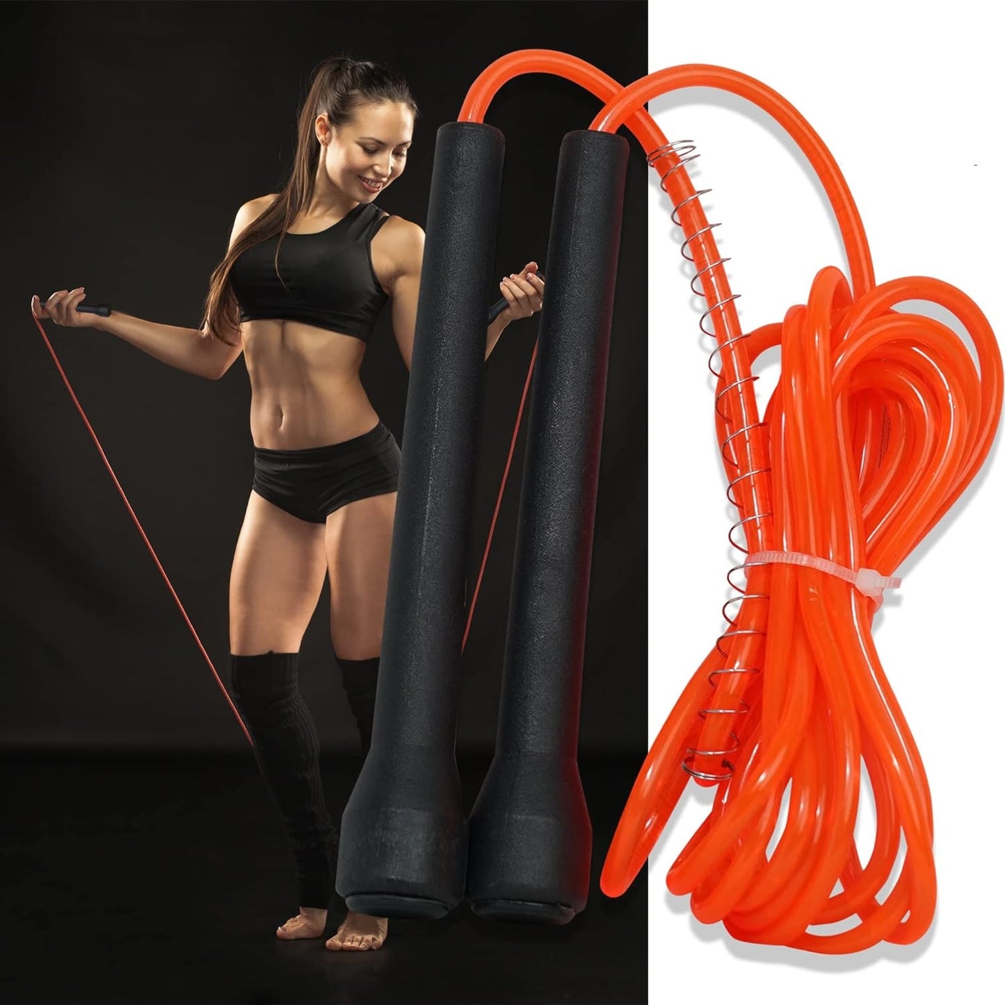 BHUSHANBAZAR Premium Sports Speed Skipping Rope, Jump Rope with PVC Handle, Multicolor PVC Pencil Skipping Rope for Men, Women, Boys & Girls (Orange)