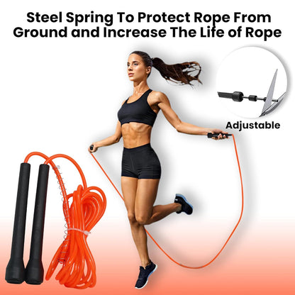 BHUSHANBAZAR Premium Sports Speed Skipping Rope, Jump Rope with PVC Handle, Multicolor PVC Pencil Skipping Rope for Men, Women, Boys & Girls (Orange)