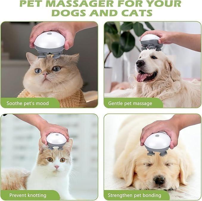 Electric Pet Massager | Silicone Cat & Dog Grooming Brush | Vibration Massage | BhushanBazar