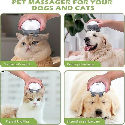 Electric Pet Massager | Silicone Cat & Dog Grooming Brush | Vibration Massage | BhushanBazar