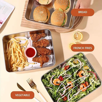 Stainless Steel Baking Tray with Lid – Non-Stick Food Storage Pan | Kitchen Essential