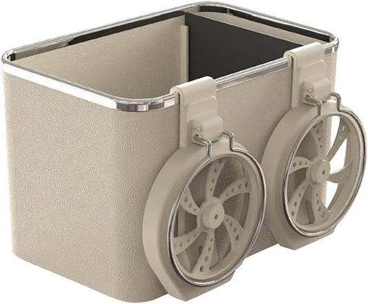 Car Console Storage Box with 2 Foldable Cup Holders – Universal Car Organizer