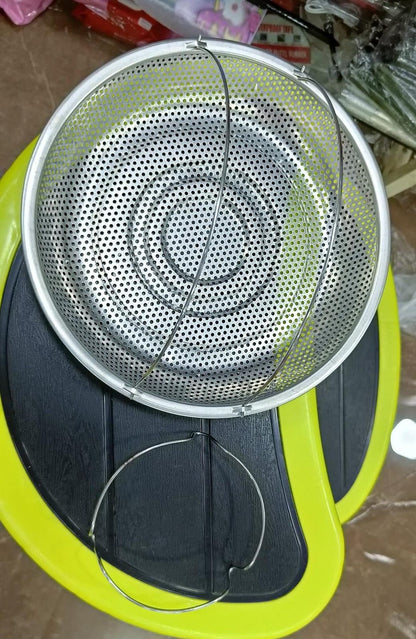 Stainless Steel Mesh Strainer Colander | Draining Rinsing Washing | Vegetables & Fruits | BhushanBazar
