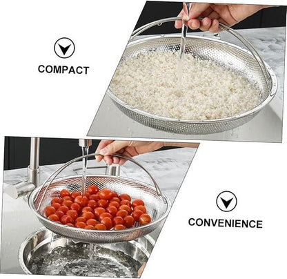 Stainless Steel Mesh Strainer Colander | Draining Rinsing Washing | Vegetables & Fruits | BhushanBazar