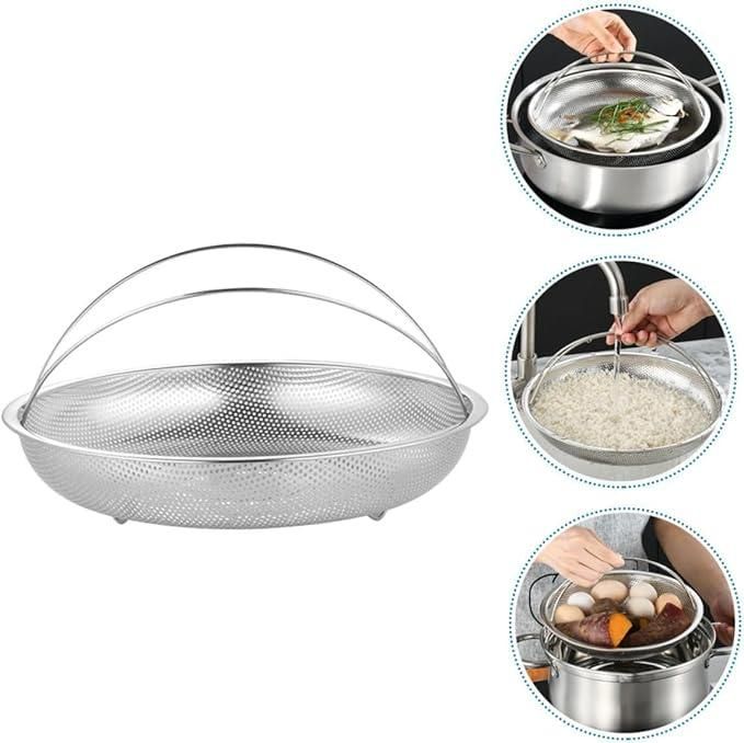 Stainless Steel Mesh Strainer Colander | Draining Rinsing Washing | Vegetables & Fruits | BhushanBazar