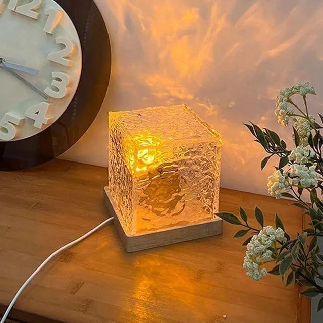 BHUSHANBAZAR Rotating Water Ripple Night Light | Aura Lamp | LED Mood Light