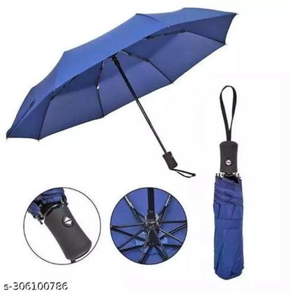 Nylon Compact Umbrella | Water Resistant | Blue | Travel & Rain Protection | BhushanBazar