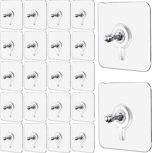 BhushanBazar Wall Mount Screw Hooks – Pack of 20 | Kitchen, Bathroom, Bedroom