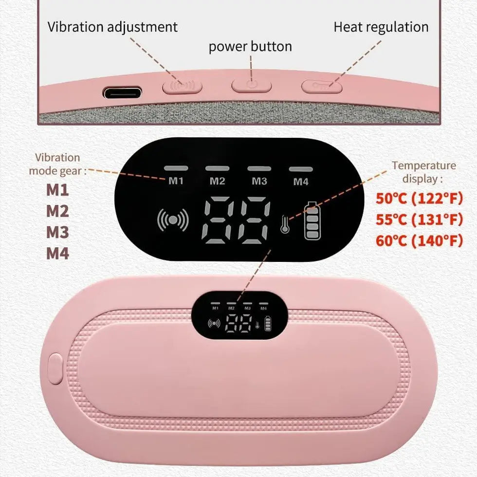 Portable Cordless Menstrual Heating Pad | 3 Heat Levels | 4 Massage Modes | Period Pain Relief | BhushanBazar