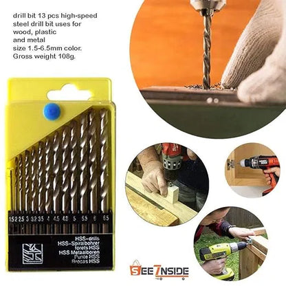 Drill Bits Set – For Wood, Metal, Aluminium & Plastic | DIY Power Tool Accessory