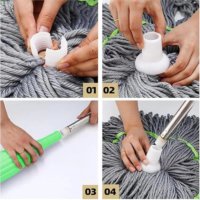 360 Rotatable Self-Wringing Floor Mop – 2 in 1 Wet & Dry Cleaning Mop