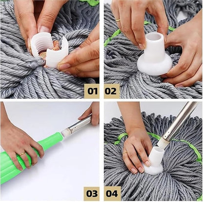 360 Rotatable Self-Wringing Floor Mop – 2 in 1 Wet & Dry Cleaning Mop