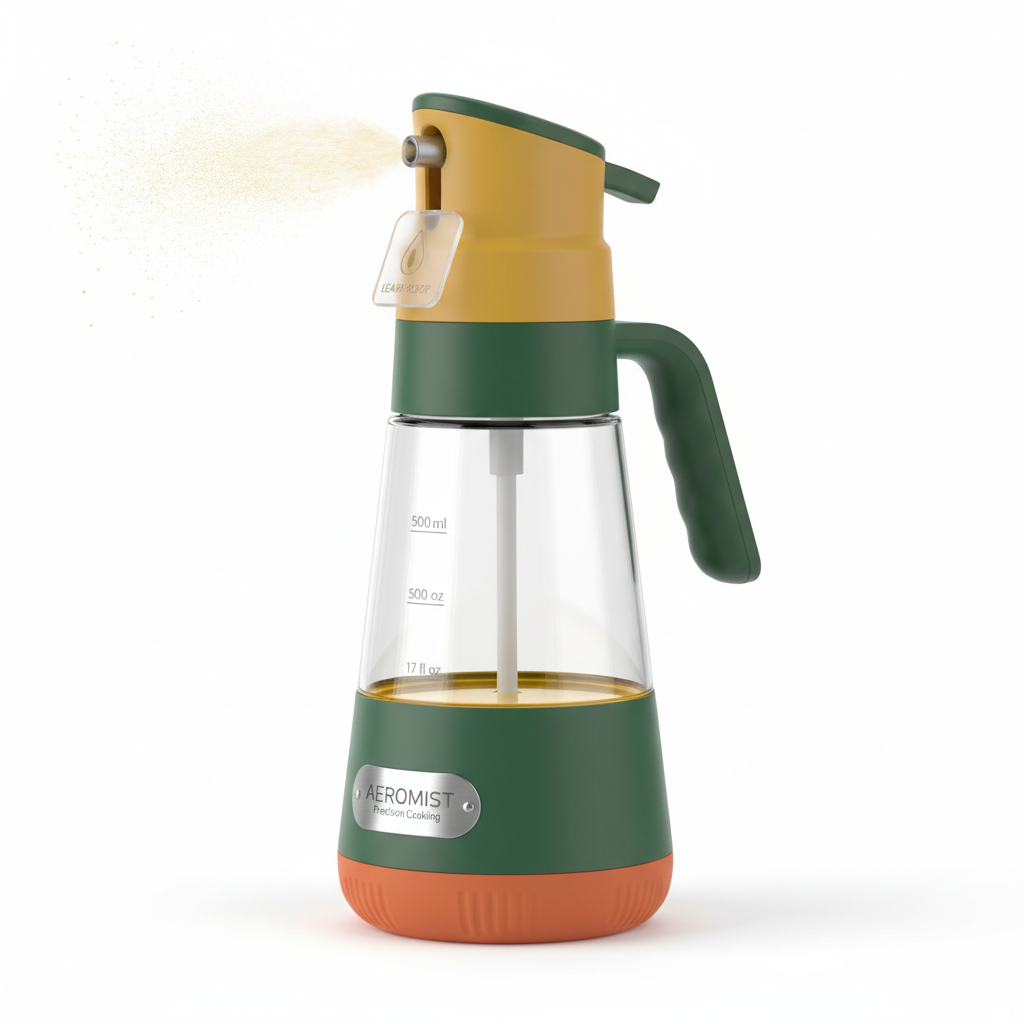 BHUSHANBAZAR Oil Dispenser Mist Spray Bottle 500ml Multicolor - Front View
