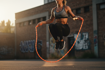 Speed Skipping Rope in use - Athlete Jumping