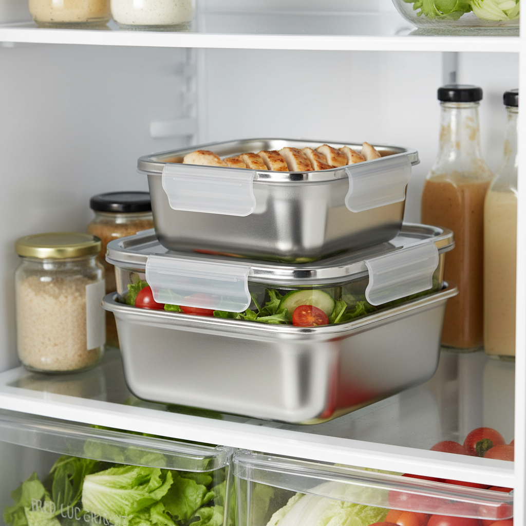 Stackable Trays in Refrigerator