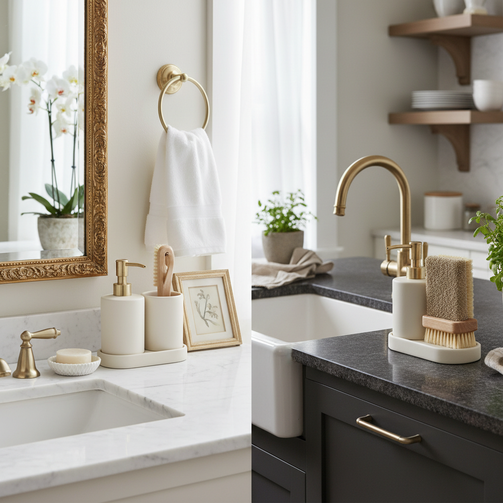 Soap Dispenser on Bathroom Vanity