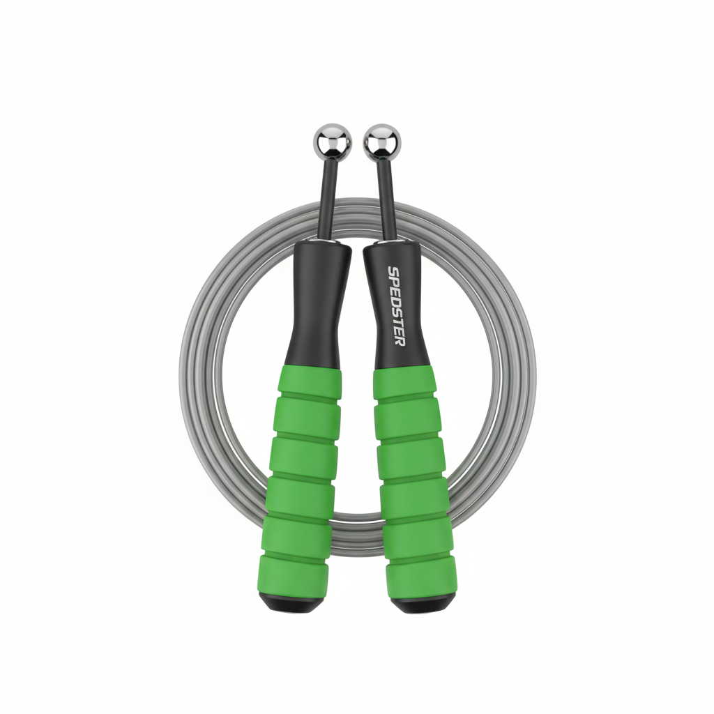 BHUSHANBAZAR Premium Speed Skipping Rope Black Green - Front View