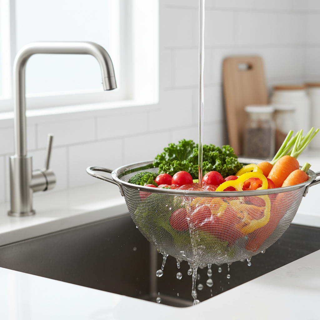 Steel Strainer Washing Vegetables