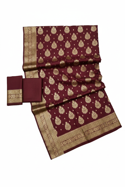 Banarasi Silk Saree Flat Lay