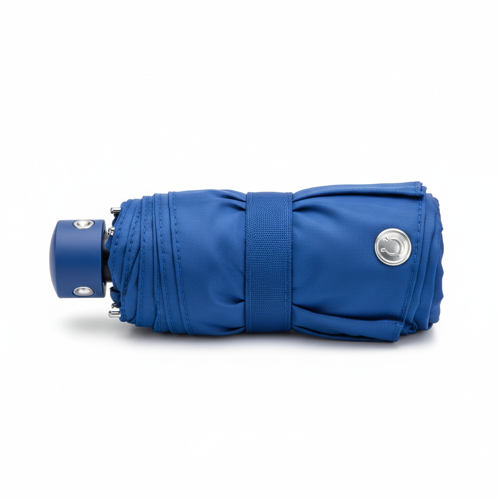 Blue Nylon Compact Umbrella White Background