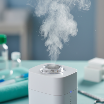 Fine Mist from Mesh Nebulizer